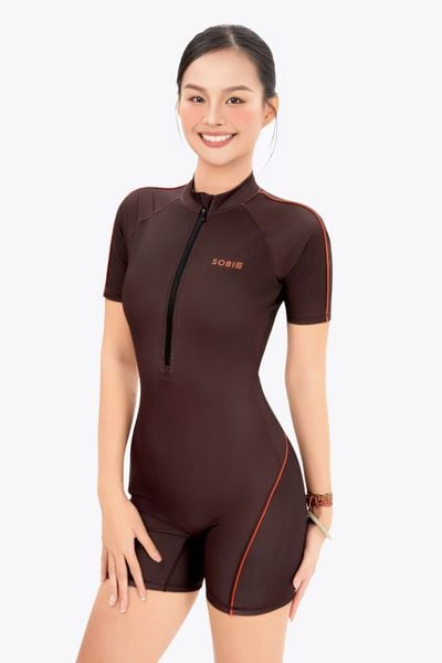  Đồ bơi nữ liền thân chuyên tập luyện Sotek™ Line half-body suit Orange Line 