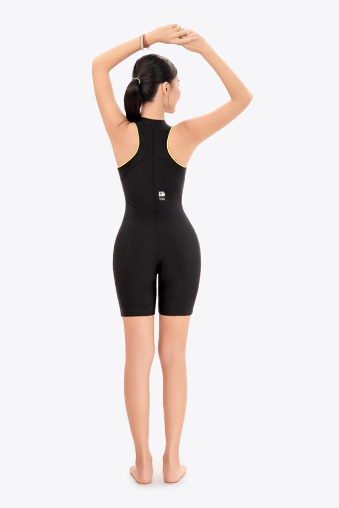 Đồ bơi nữ liền thân chuyên tập luyện Sotek™ Line Frontzip Body suite Green, ảnh 6
