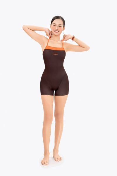  Đồ bơi nữ liền thân chuyên tập luyện Sotek™ Swimming Line Chest suit Orange 