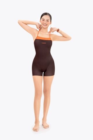  Đồ bơi nữ liền thân chuyên tập luyện Sotek™ Swimming Line Chest suit Orange 