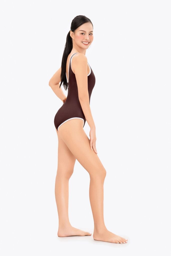 Đồ bơi nữ liền thân chuyên tập luyện Sotek™ Swimming Hyper suit Mocha, ảnh 4