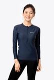 Áo bơi nữ tay dài chống nắng khoá kéo Navy 1