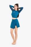  Áo bơi nữ croptop tay dài kín đáo và chống nắng Orchid Elara 