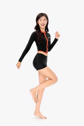  Áo bơi nữ SOBIE croptop tay dài chống nắng Floral Ivy 