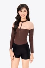 Đồ bơi nữ SOBIE liền thân tay dài chống nắng Floral Nora 1