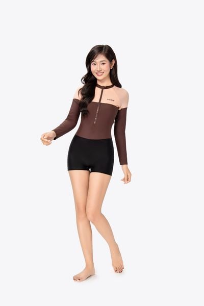  Đồ bơi nữ SOBIE liền thân tay dài chống nắng Floral Nora 