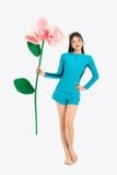  Áo bơi nữ tay dài khoá kéo kín đáo và chống nắng Orchid Lila 