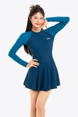Đồ bơi nữ liền thân váy tay dài khoá kéo kín đáo và chống nắng Orchid 2