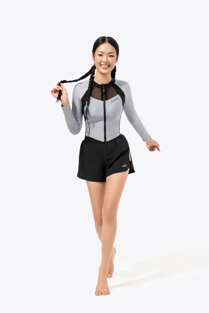 Áo bơi nữ croptop tay dài kín đáo và chống nắng Ori Jena — 6