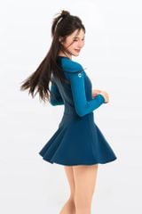 Đồ bơi nữ liền thân váy tay dài khoá kéo kín đáo và chống nắng Orchid 6