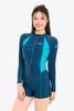 Đồ bơi nữ liền thân tay dài khoét lưng khoá kéo kín đáo và chống nắng Orchid Vela