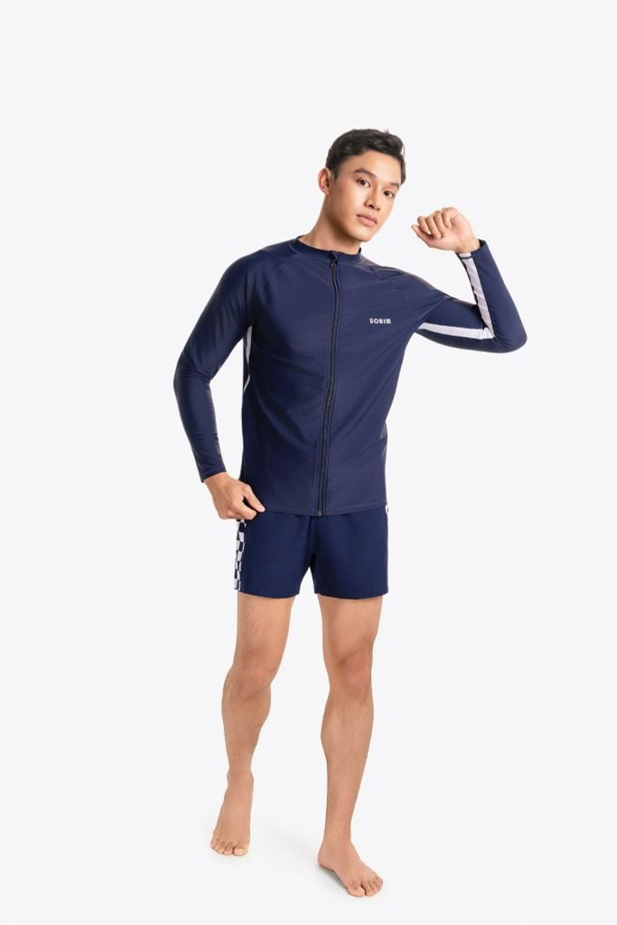 Áo bơi nam SOBIE tay dài khóa kéo kín đáo chống nắng Sea Halin — 2