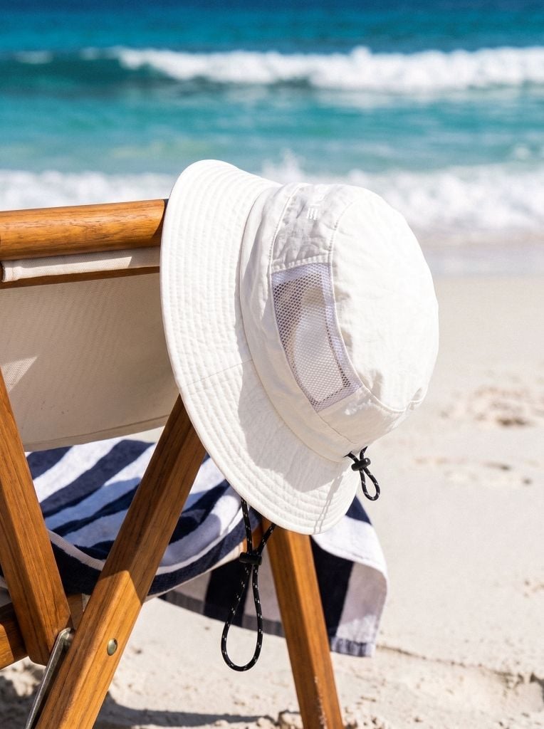 Nón chống nắng đi biển SOBIE Beach Hat White — 11