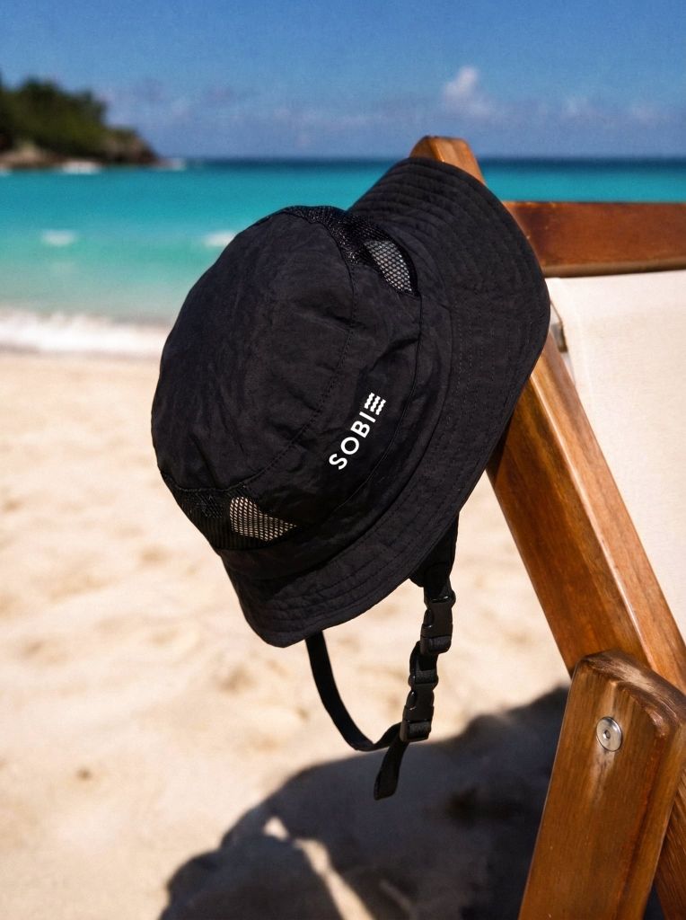 Nón chống nắng lướt sóng SOBIE Surf Hat Black, ảnh 10