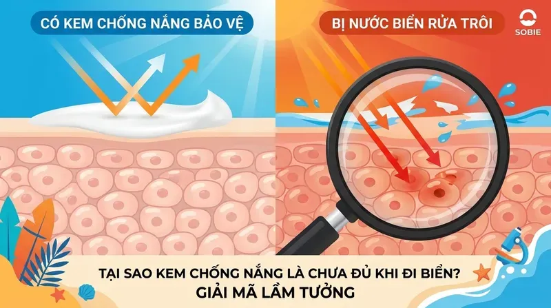 Tại sao kem chống nắng là chưa đủ khi đi biển? Giải mã lầm tưởng