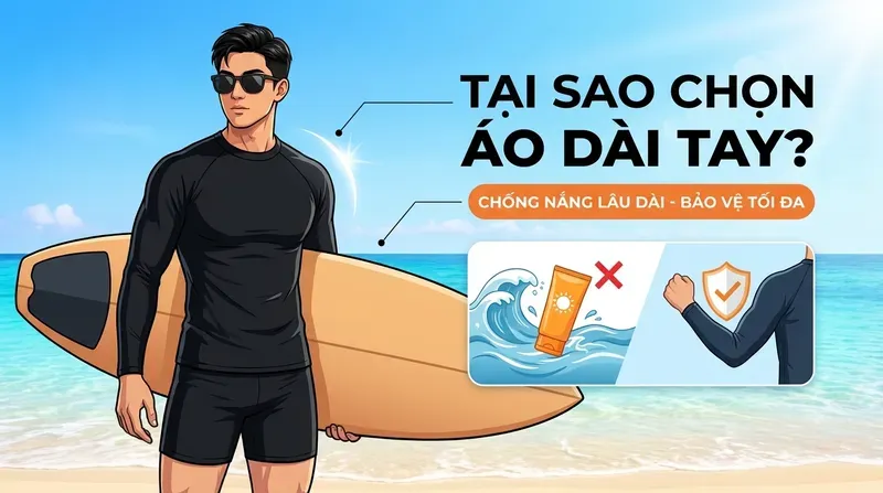 Tại sao nam giới nên chọn áo bơi dài tay nam thay vì áo sát nách?