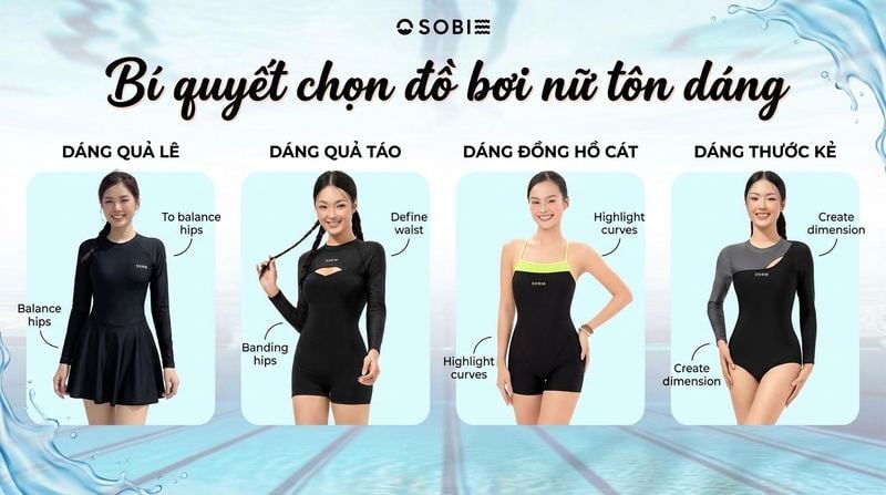 Bí quyết chọn đồ bơi nữ tôn dáng cho từng kiểu hình thể