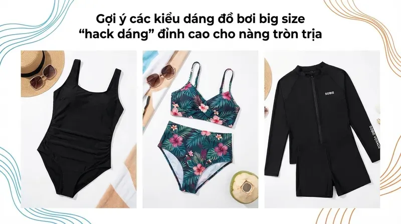 Gợi ý các kiểu dáng đồ bơi big size 'hack dáng' đỉnh cao cho nàng tròn trịa
