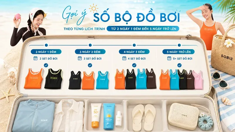 Gợi ý số bộ đồ bơi theo từng lịch trình từ 2 ngày 1 đêm đến 5 ngày trở lên