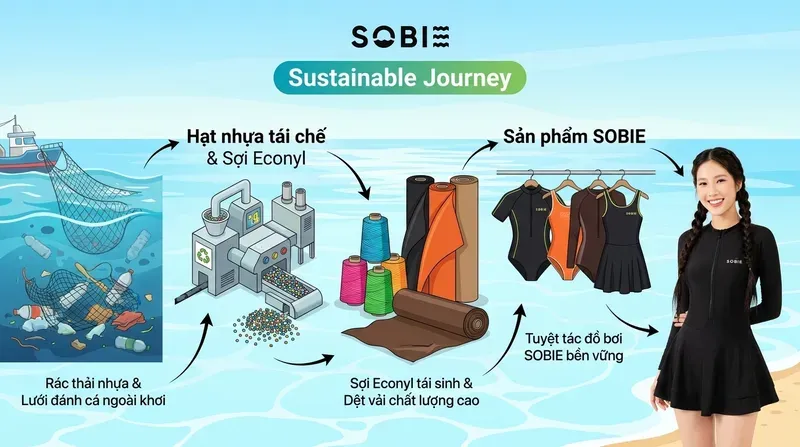 Hành trình sản xuất đồ bơi bền vững tại SOBIE: Từ rác thải đến tuyệt tác