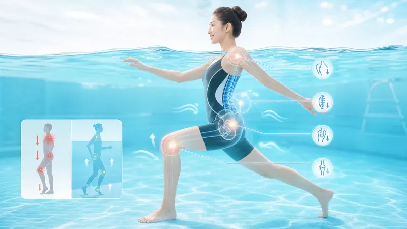 Vì sao môi trường nước giúp giảm áp lực lên đầu gối, hông, vai và lưng?