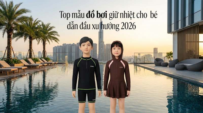 Top mẫu đồ bơi giữ nhiệt cho bé trai và bé gái dẫn đầu xu hướng 2026