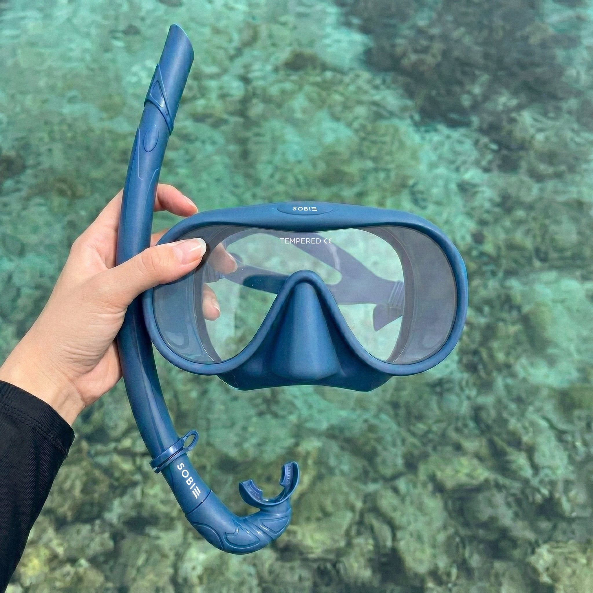 SET Mặt nạ lặn biển + Ống thở  SOBIE Navy