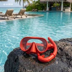 SET Mặt nạ lặn biển + Ống thở  SOBIE Red 9