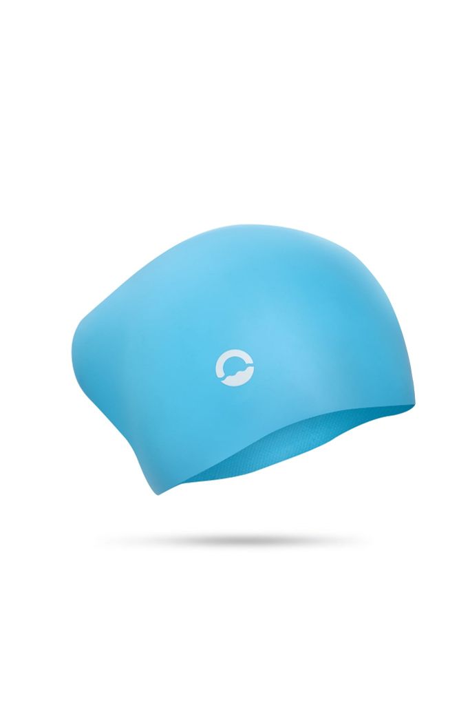 Nón bơi silicone cao cấp dành cho tóc dài SOBIE Blue - Wave S27, ảnh 2