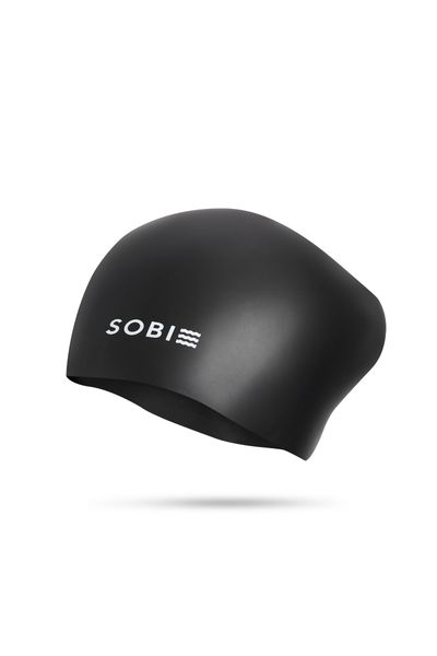  Nón bơi silicon cao cấp dành cho tóc dài SOBIE Black - White S26 