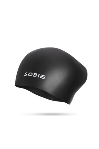  Nón bơi silicon cao cấp dành cho tóc dài SOBIE Black - White S26 