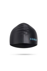 Nón bơi silicone cao cấp dành cho tóc dài SOBIE Black - Blue S25 4