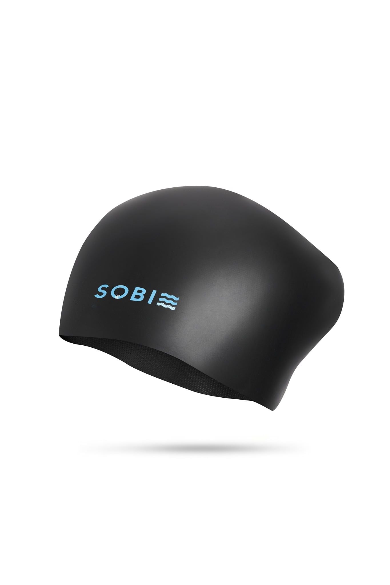 Nón bơi silicon cao cấp dành cho tóc dài SOBIE Black - Blue S25