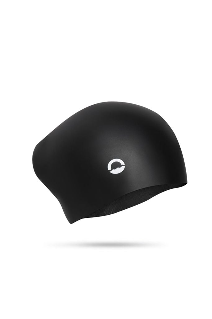 Nón bơi silicone cao cấp dành cho tóc dài SOBIE Black - White S26 — 2