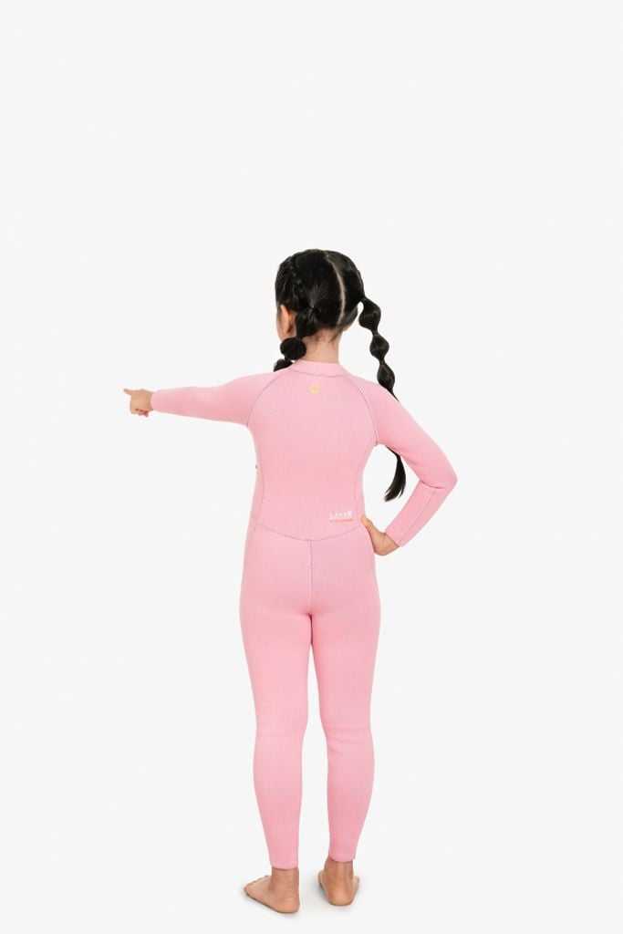 Wetsuit KID bé gái SOBIE liền thân tay dài giữ nhiệt màu hồng Warmy Pink, ảnh 5
