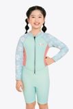 Wetsuit KID bé gái SOBIE liền thân tay dài giữ nhiệt màu xanh Warmy Baby Blue 1