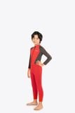 Wetsuit KID bé trai SOBIE liền thân tay dài giữ nhiệt màu đỏ Warmy Red 3