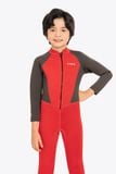 Wetsuit KID bé trai SOBIE liền thân tay dài giữ nhiệt màu đỏ Warmy Red 1