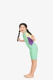Wetsuit KID bé gái SOBIE liền thân tay ngắn giữ nhiệt màu xanh Warmy Mint 3