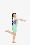 Wetsuit KID bé gái SOBIE liền thân tay ngắn giữ nhiệt màu xanh Warmy Mint 4