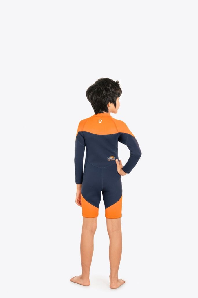 Wetsuit KID bé trai SOBIE liền thân tay dài giữ nhiệt màu Navy Warmy Navy, ảnh 5