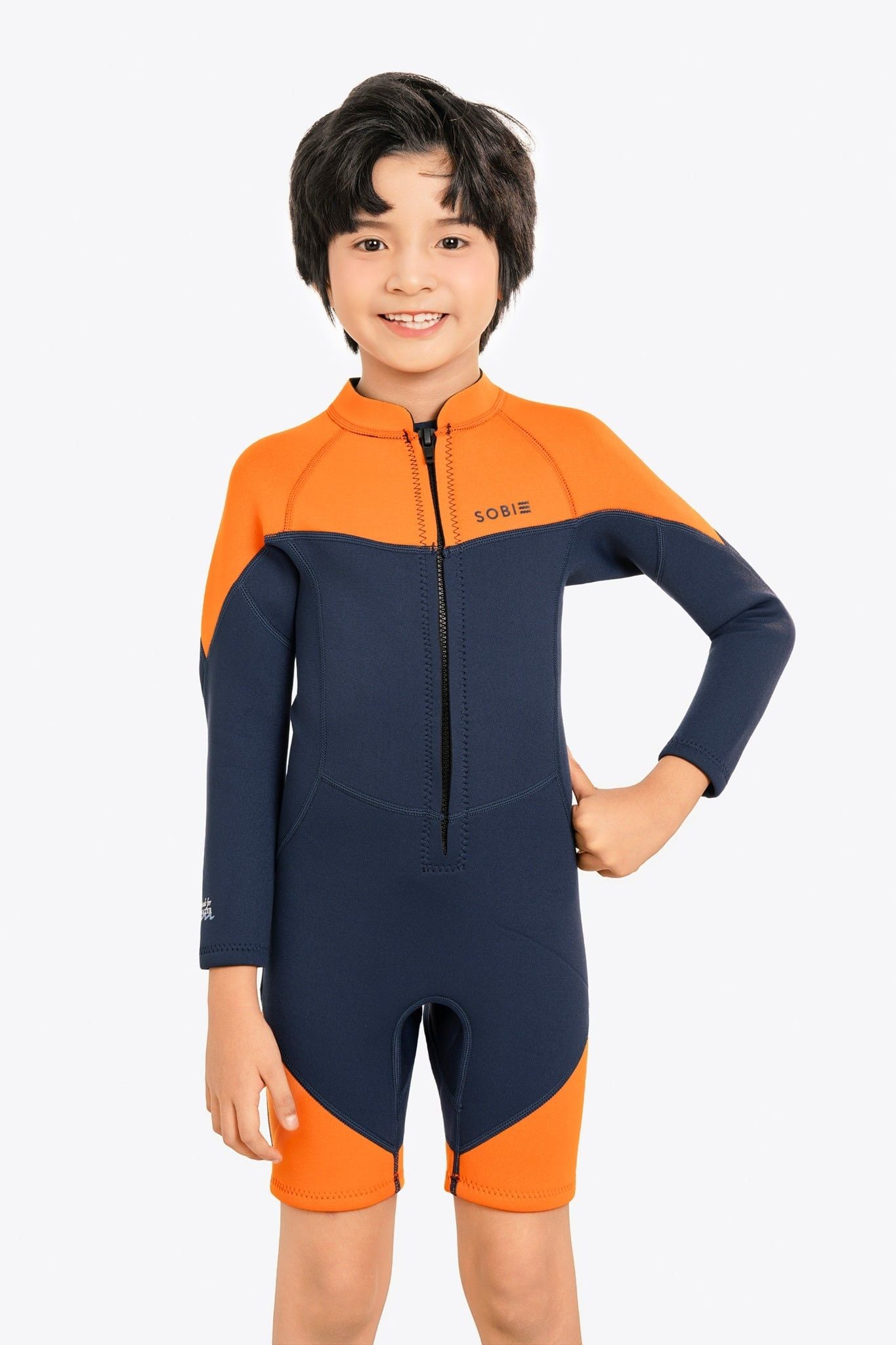 Wetsuit bé trai SOBIE liền thân tay dài giữ nhiệt màu Navy Warmy Navy