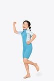 Wetsuit KID bé gái SOBIE liền thân tay ngắn giữ nhiệt màu xanh Warmy Ocean Blue 3