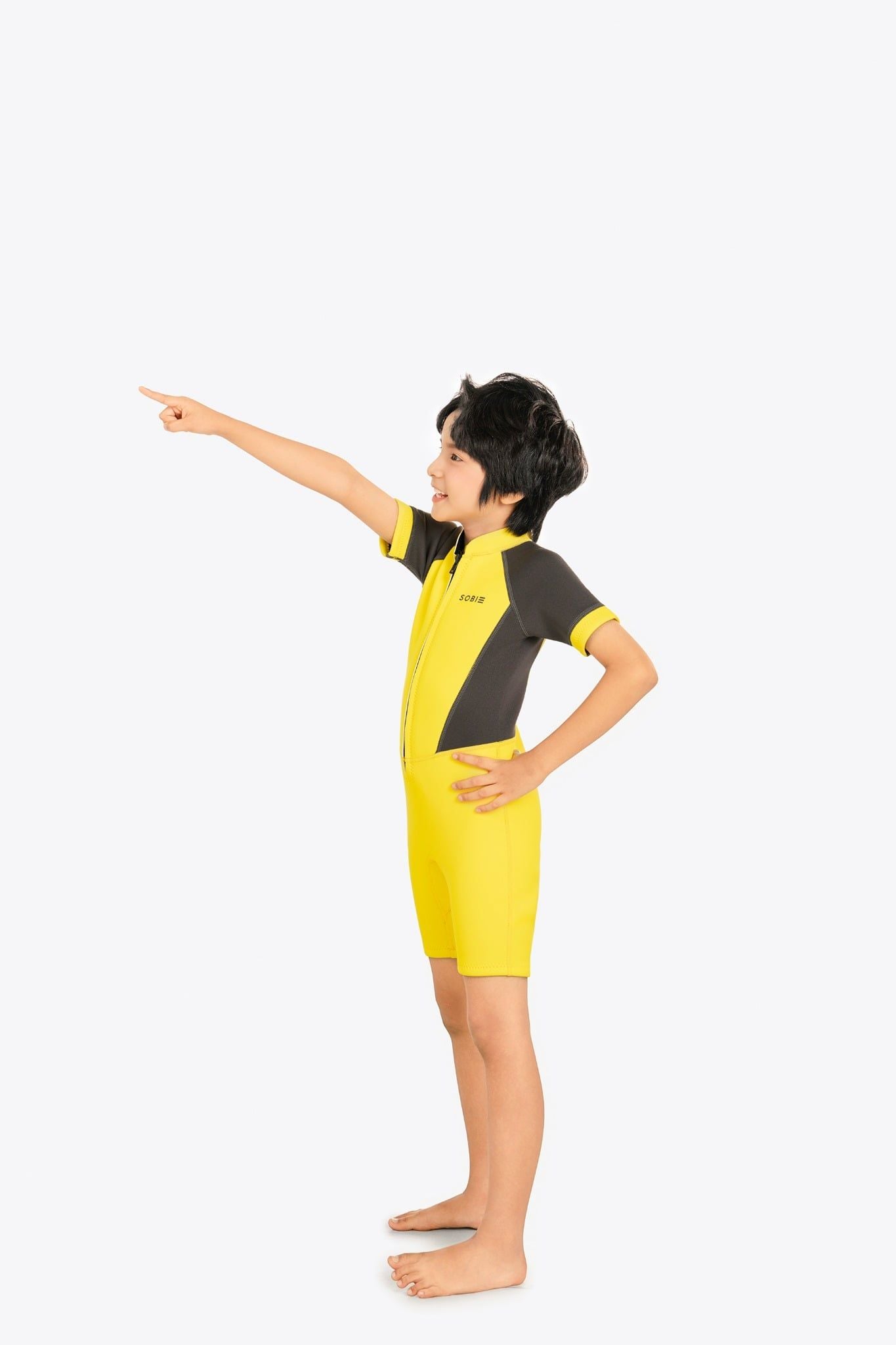 Wetsuit KID bé trai SOBIE liền thân tay ngắn giữ nhiệt màu vàng Warmy Yellow — 3