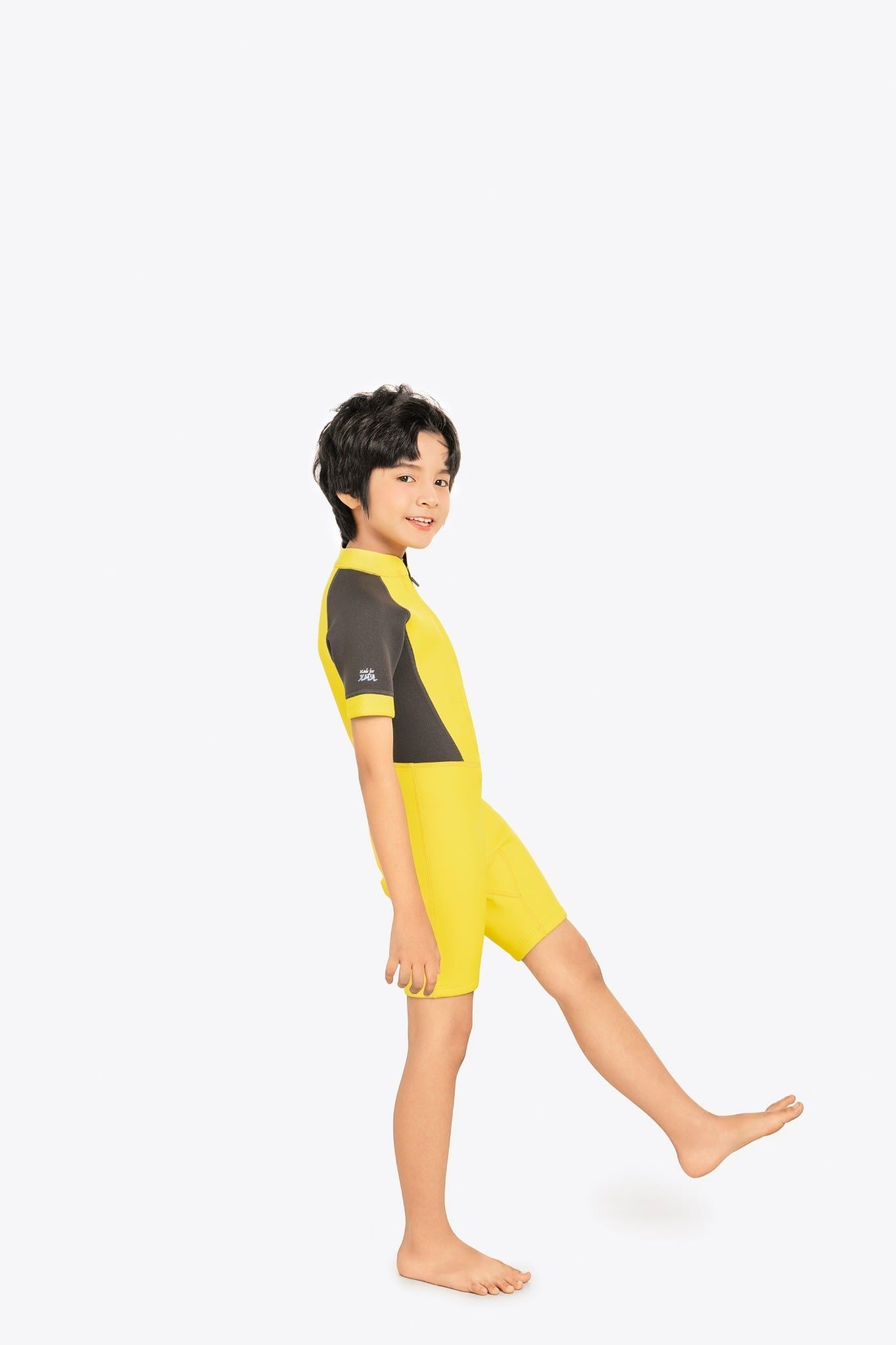 Wetsuit KID bé trai SOBIE liền thân tay ngắn giữ nhiệt màu vàng Warmy Yellow — 4