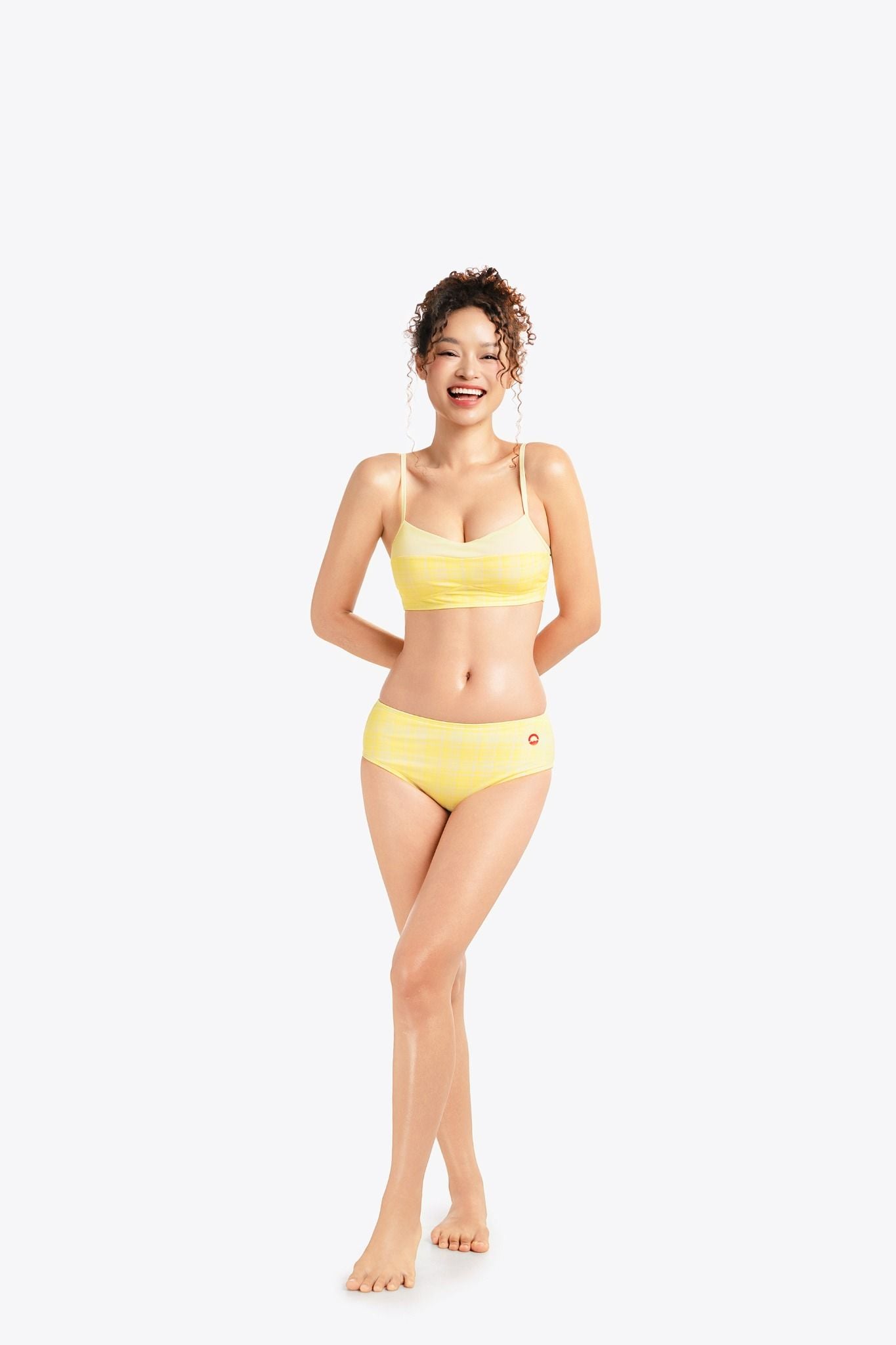 Set bikini 2 mảnh SOBIE hoạ tiết caro Hot Golden — 2