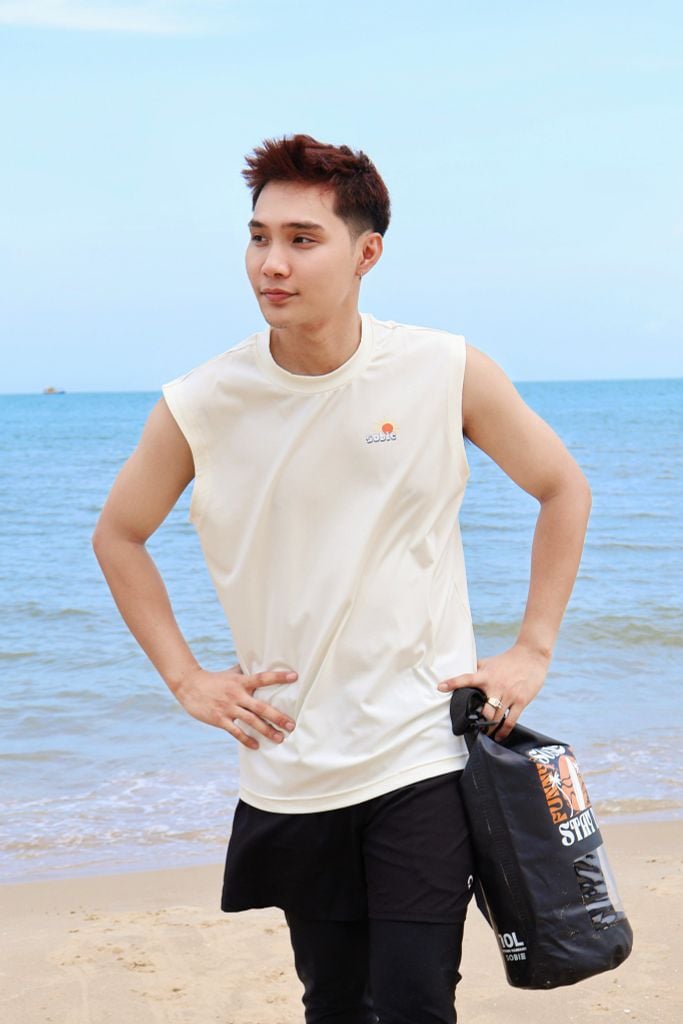 Áo Tank Rashguard đi biển Surfing Tank Summer Ivory, ảnh 3