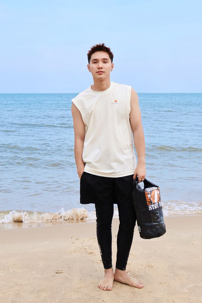 Áo Tank Rashguard đi biển Surfing Tank Summer Ivory, ảnh 5