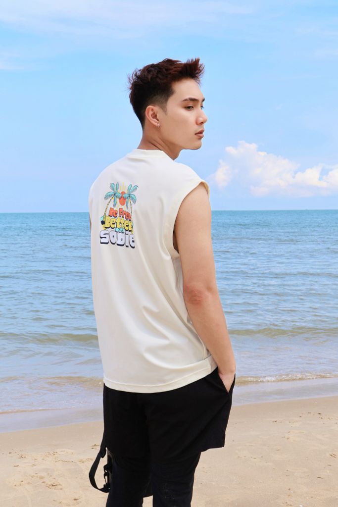 Áo Tank Rashguard đi biển Surfing Tank Summer Ivory, ảnh 8