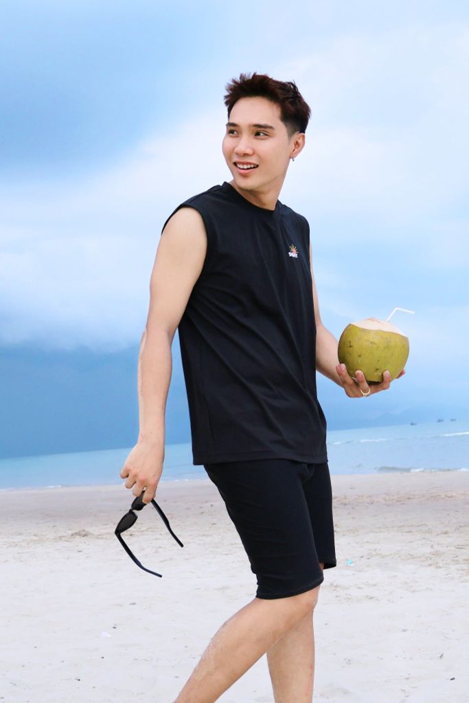 Áo Tank Rashguard đi biển Surfing Tank Summer Black, ảnh 5